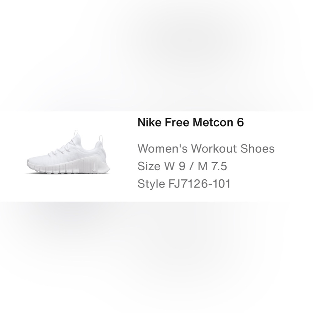 BRAND NEW- IN THE BOX - women’s NIKE free metcon 6